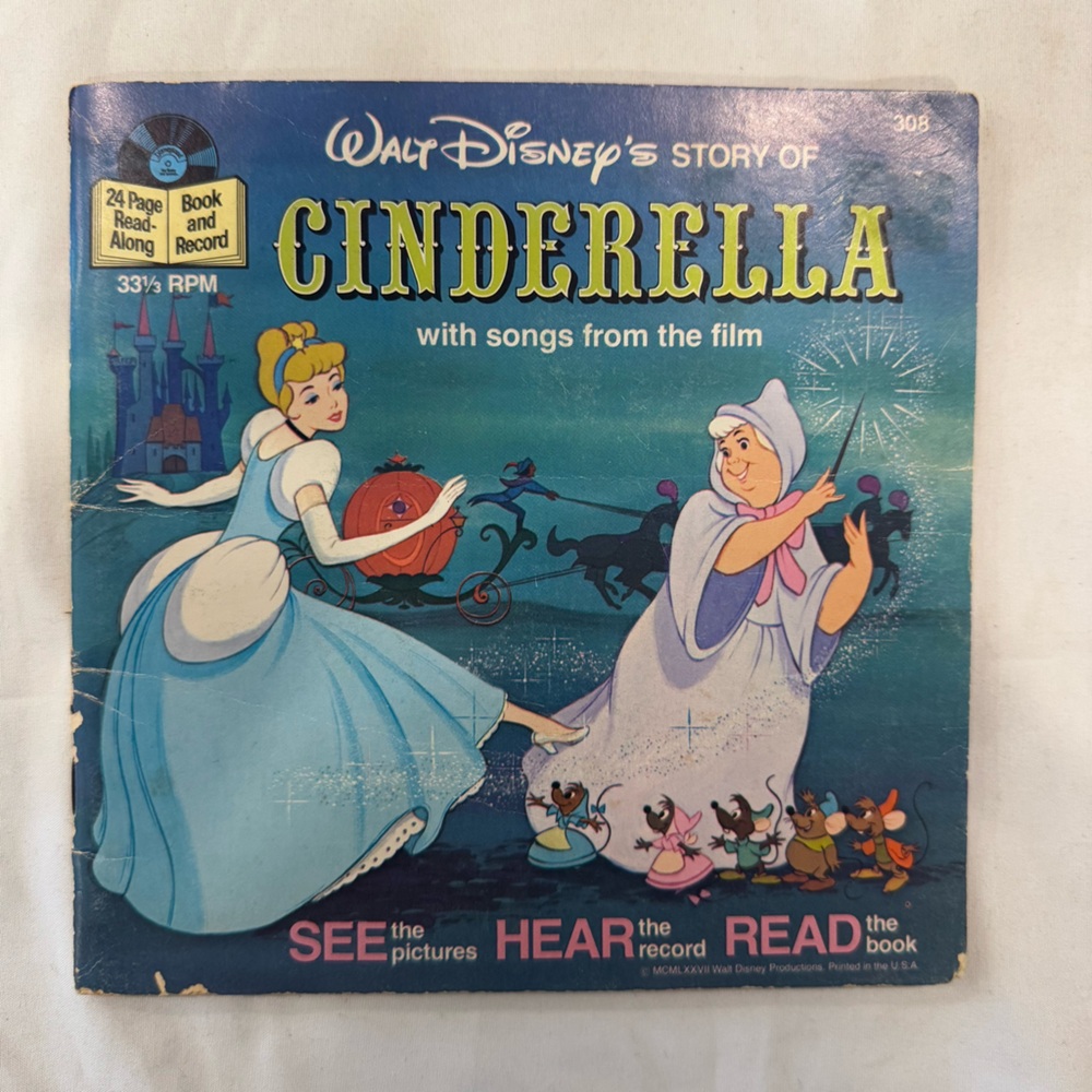 Vintage Disney Books with Records included; Cinderella Peter Pan Mary Poppins - Picture 3 of 14